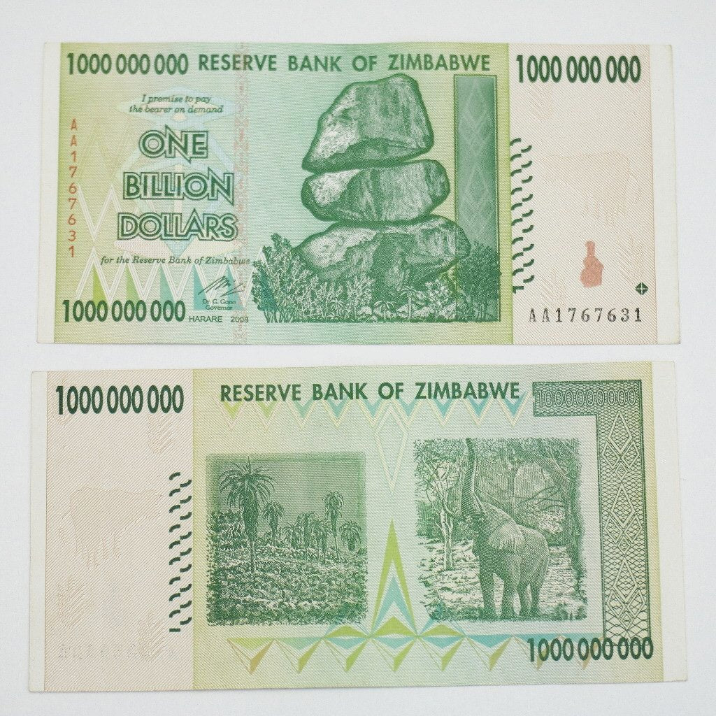 Billion Zimbabwe Dollars note