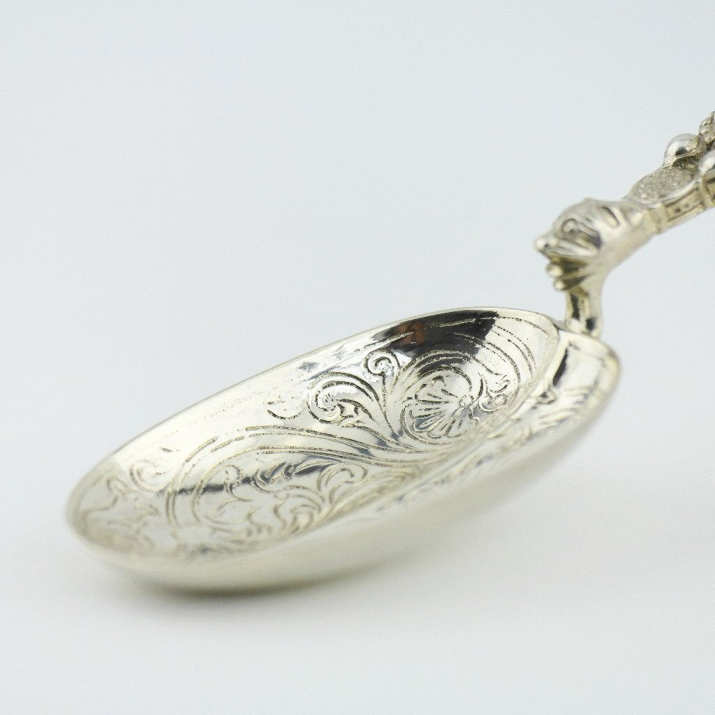 Cuchara de unción de plata de ley antigua de 1902 de 250 mm Coronación Real de Londres