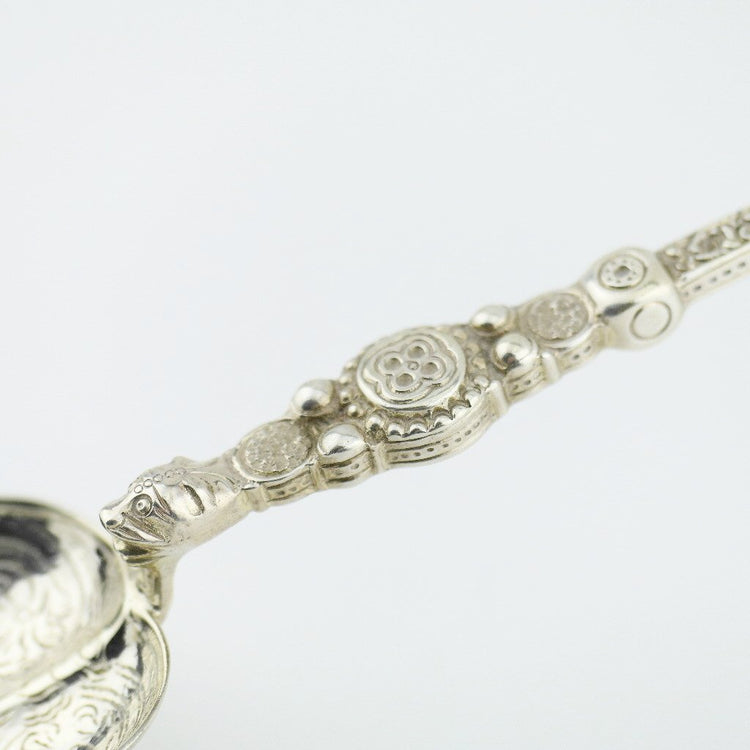 Antique 1902 sterling silver anointing spoon 250mm London Royal Corona ...