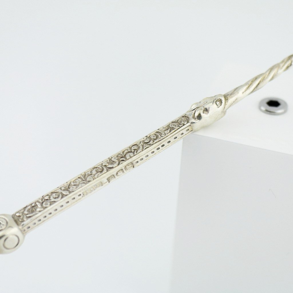 Cuchara de unción de plata de ley antigua de 1902 de 250 mm Coronación Real de Londres