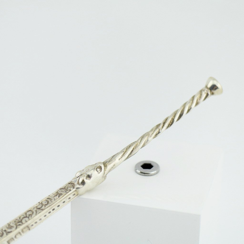 Cuchara de unción de plata de ley antigua de 1902 de 250 mm Coronación Real de Londres