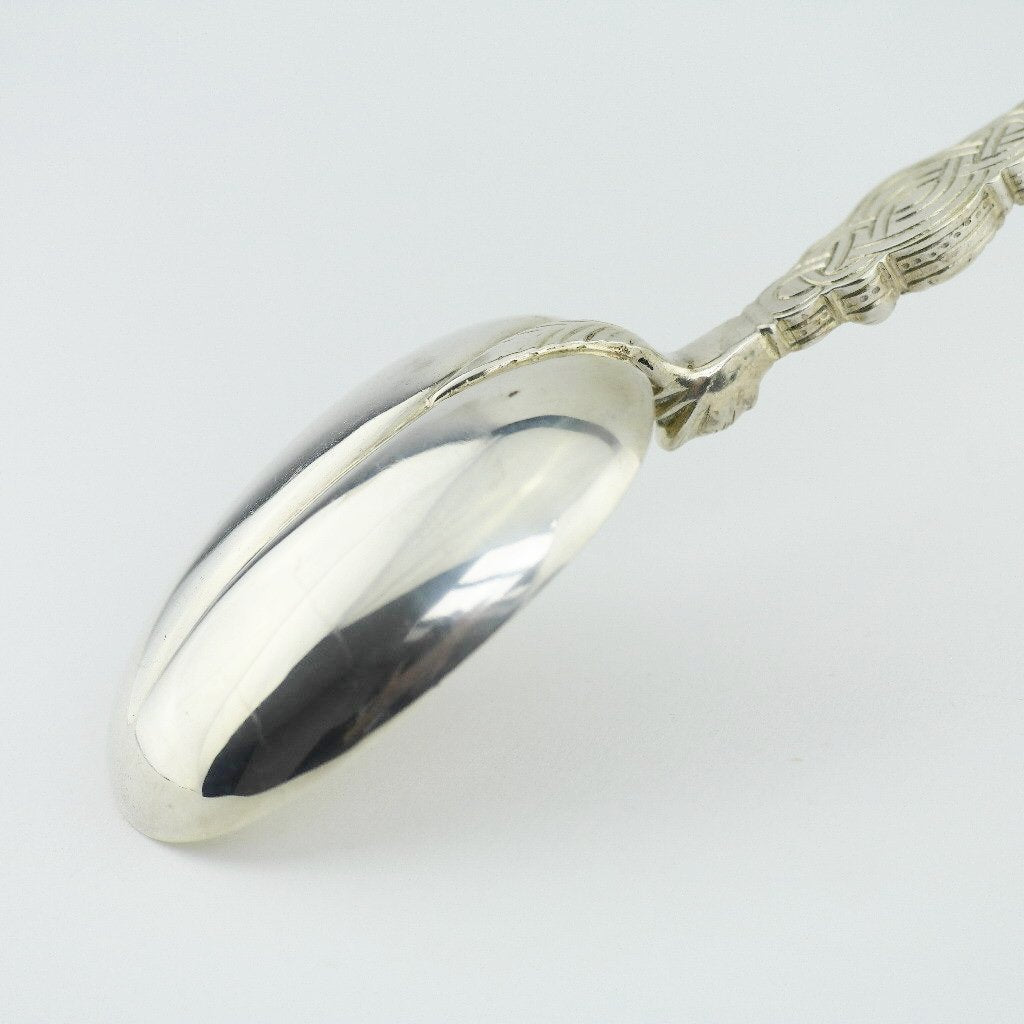 Cuchara de unción de plata de ley antigua de 1902 de 250 mm Coronación Real de Londres