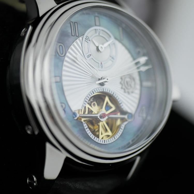 Reloj de pulsera Constantin Weisz automático de 24 joyas con esfera y correa de nácar