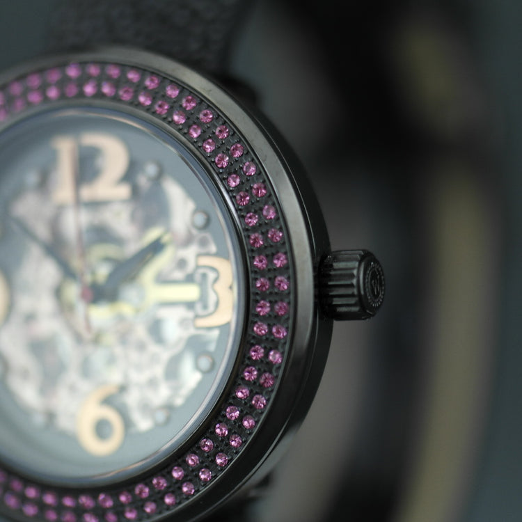 Constantin Weisz Skeleton Automatic wristwatch with pink encrusted bezel