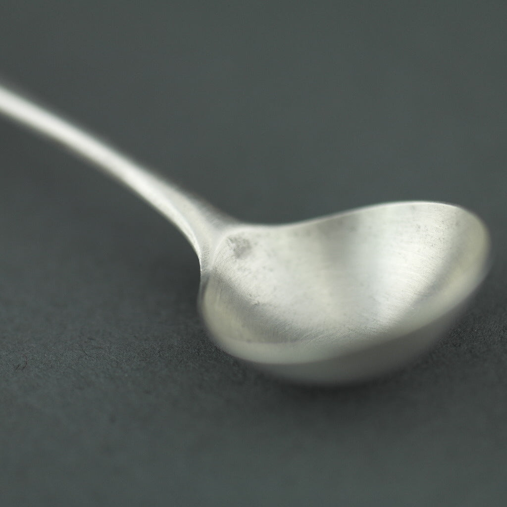 Antique 1810 sterling silver salt mustard spoon London Duty British Empire