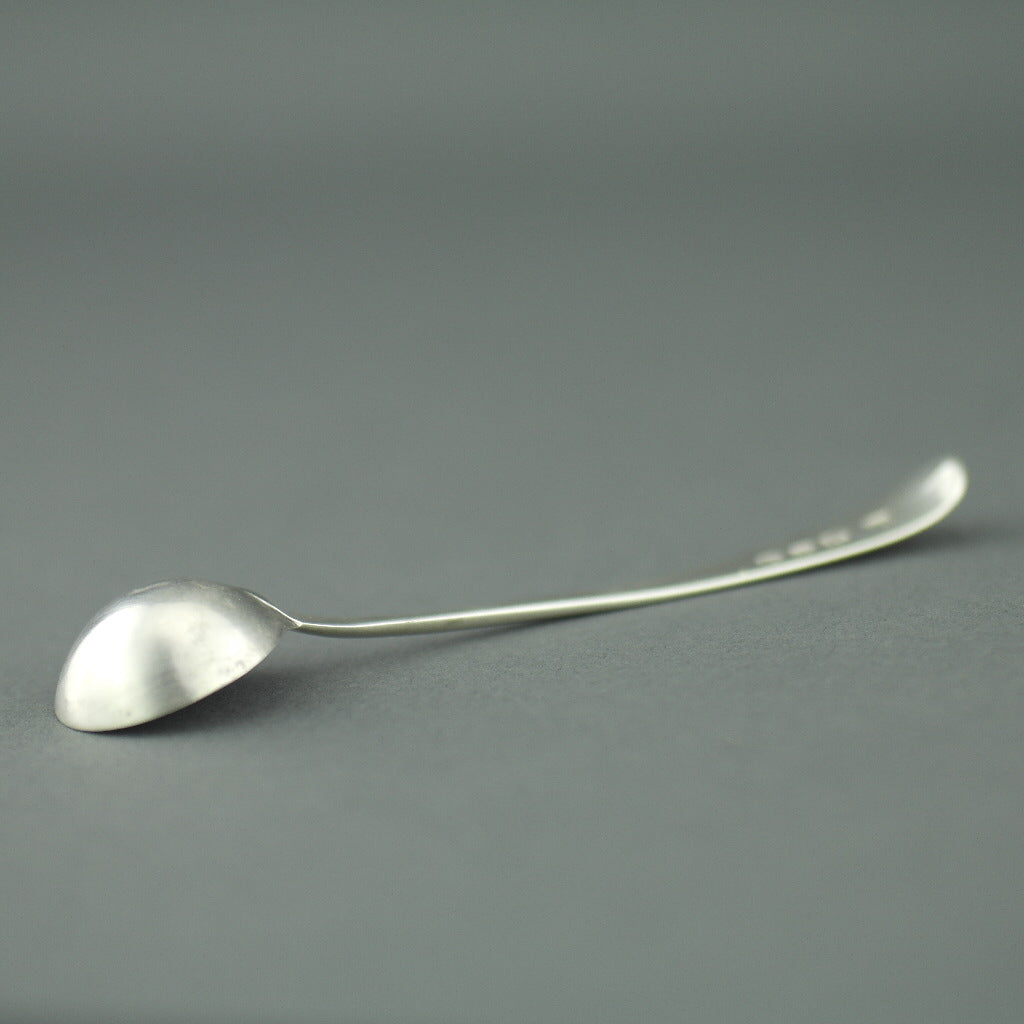 Antique 1810 sterling silver salt mustard spoon London Duty British Empire