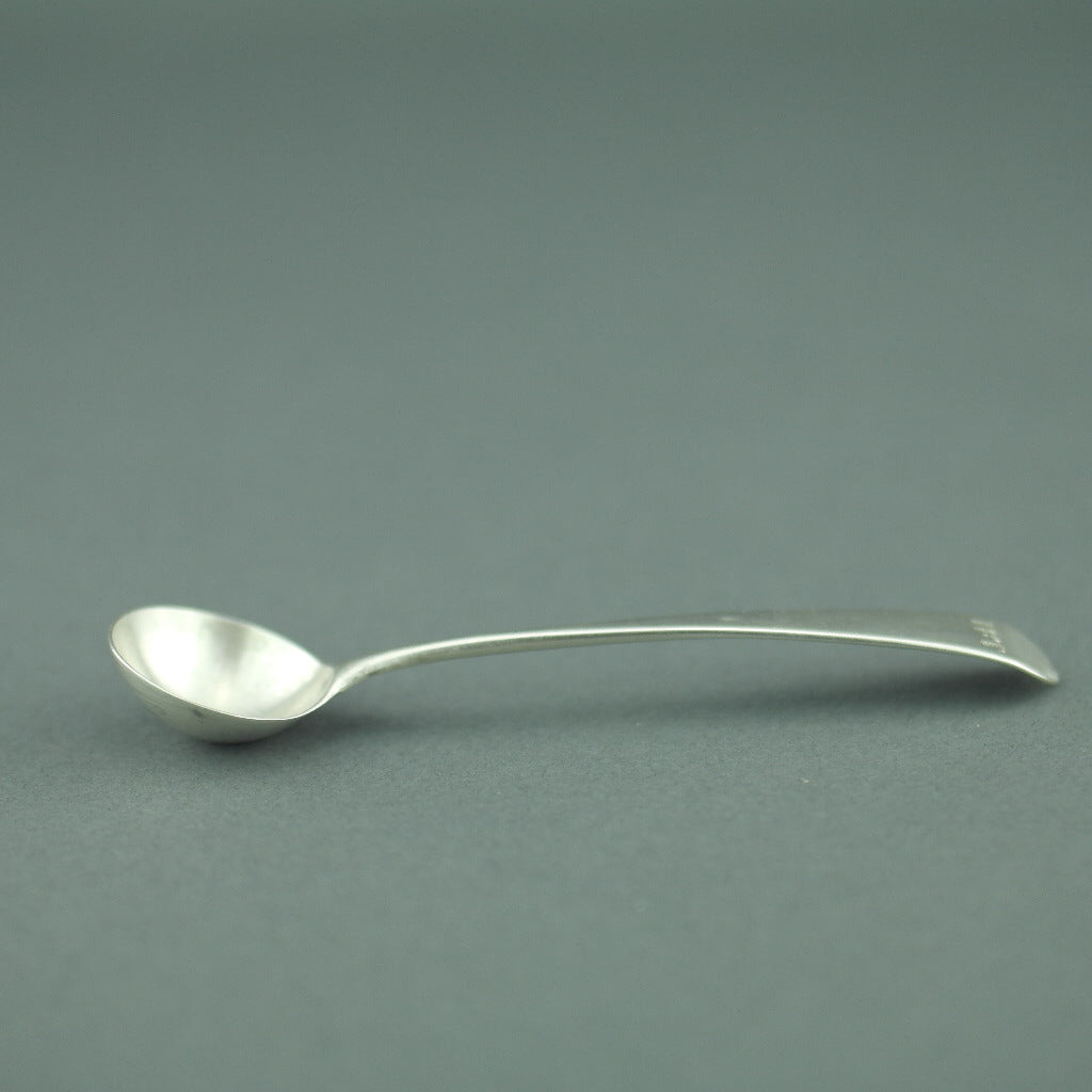 Antique 1810 sterling silver salt mustard spoon London Duty British Empire