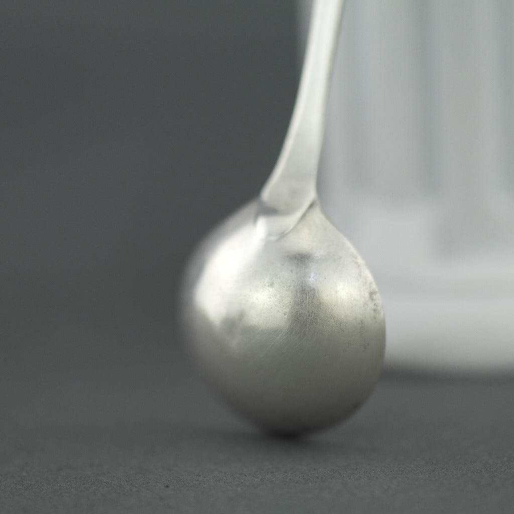 Antique 1810 sterling silver salt mustard spoon London Duty British Empire