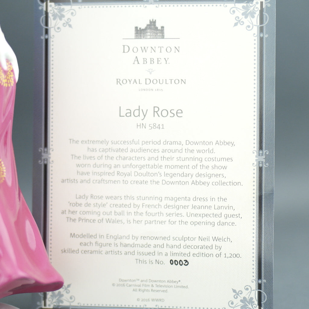 Downton Abbey Lady Rose handgemachte Figur aus Knochenporzellan
