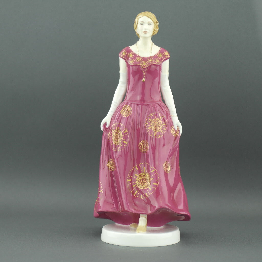 Downton Abbey Lady rosa figura de porcelana de hueso hecha a mano