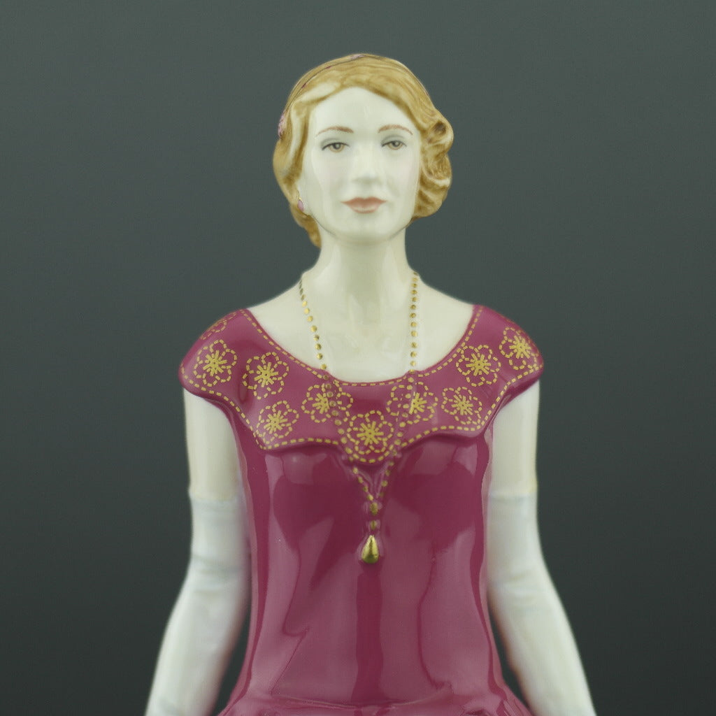 Downton Abbey Lady rosa figura de porcelana de hueso hecha a mano