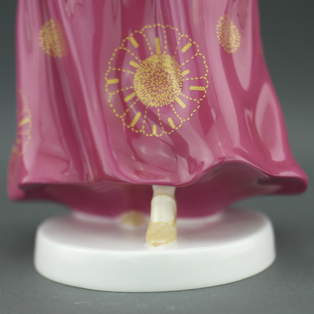 Downton Abbey Lady rosa figura de porcelana de hueso hecha a mano