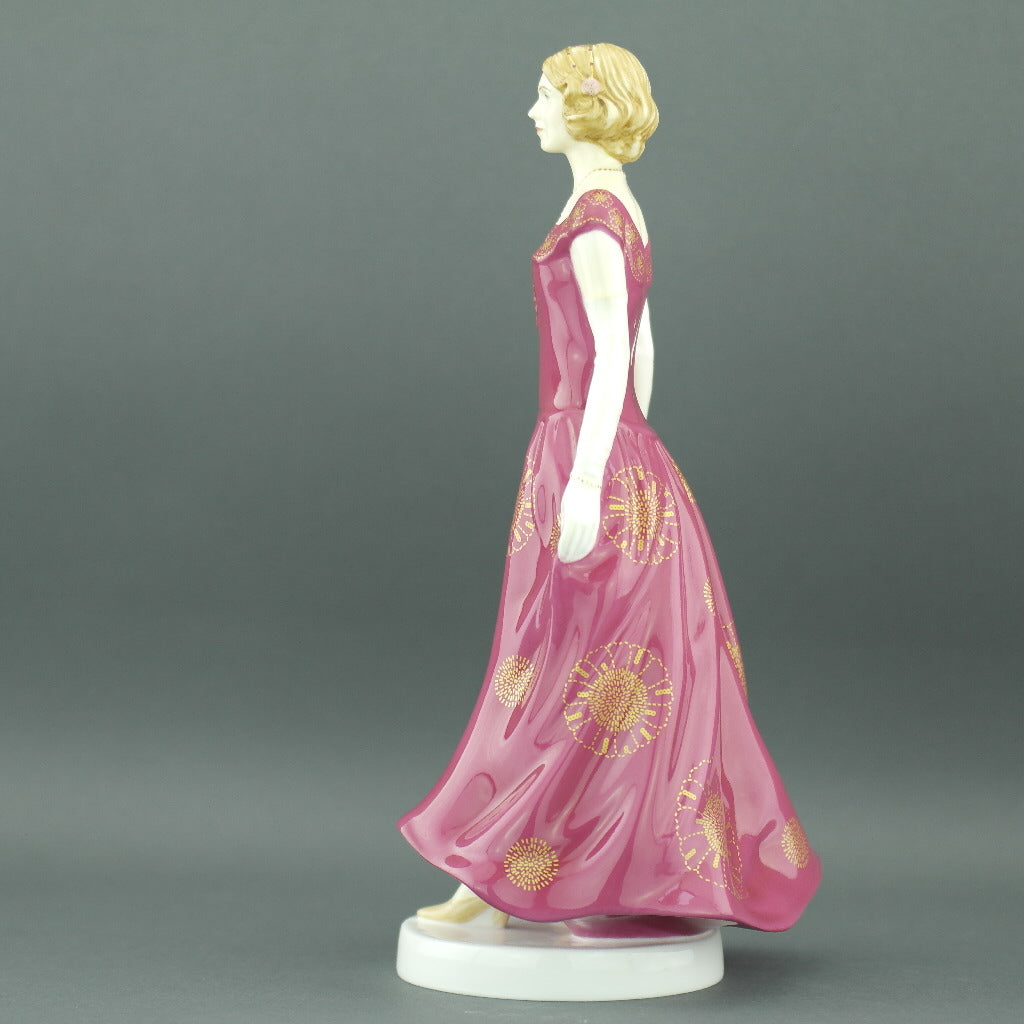 Downton Abbey Lady rosa figura de porcelana de hueso hecha a mano
