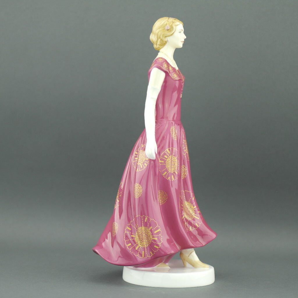 Downton Abbey Lady rosa figura de porcelana de hueso hecha a mano