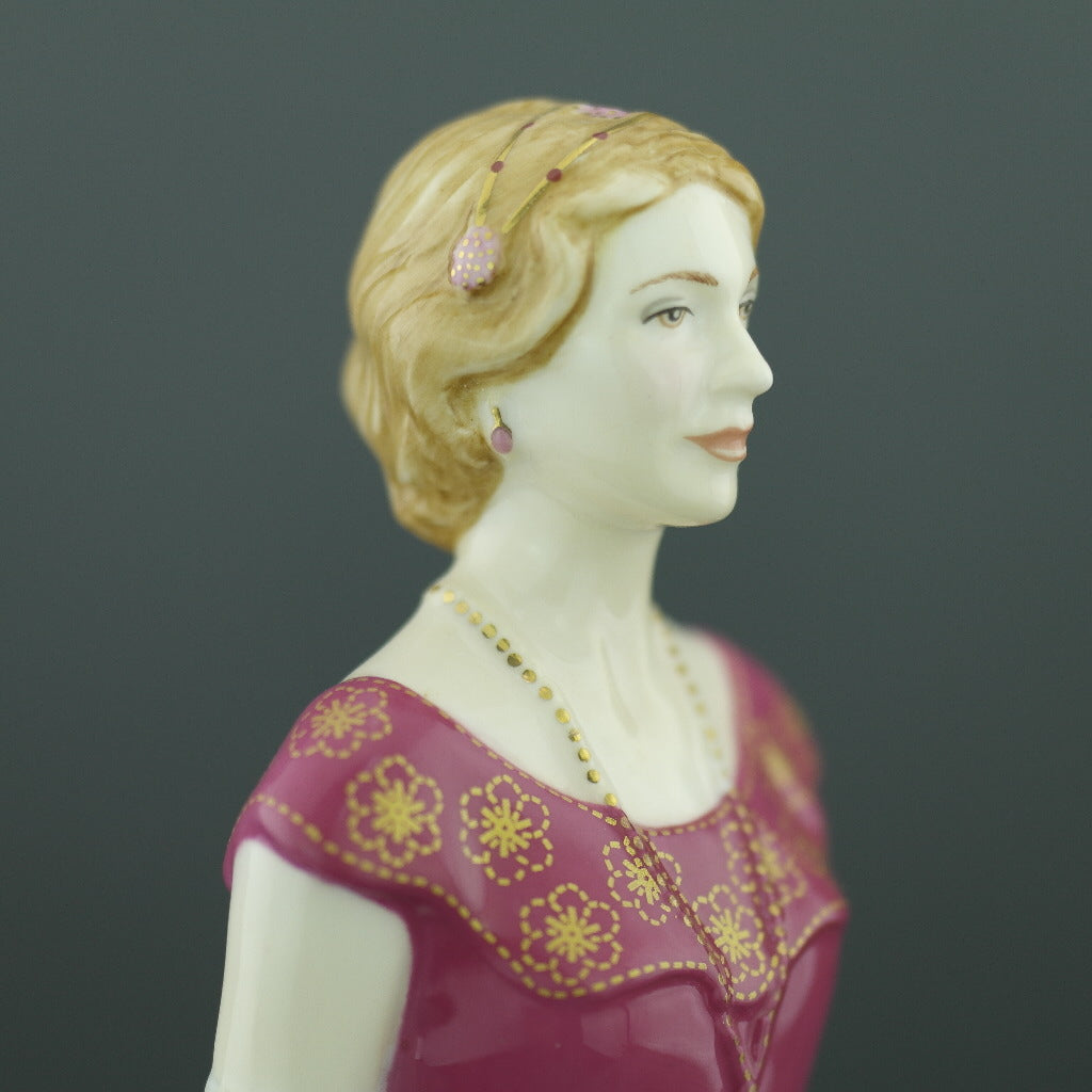Downton Abbey Lady rosa figura de porcelana de hueso hecha a mano