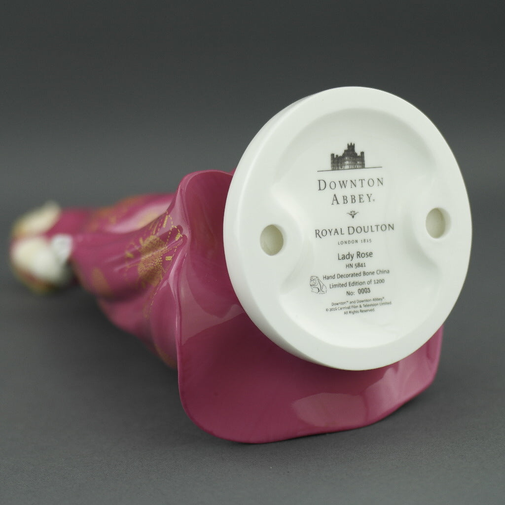Downton Abbey Lady rosa figura de porcelana de hueso hecha a mano