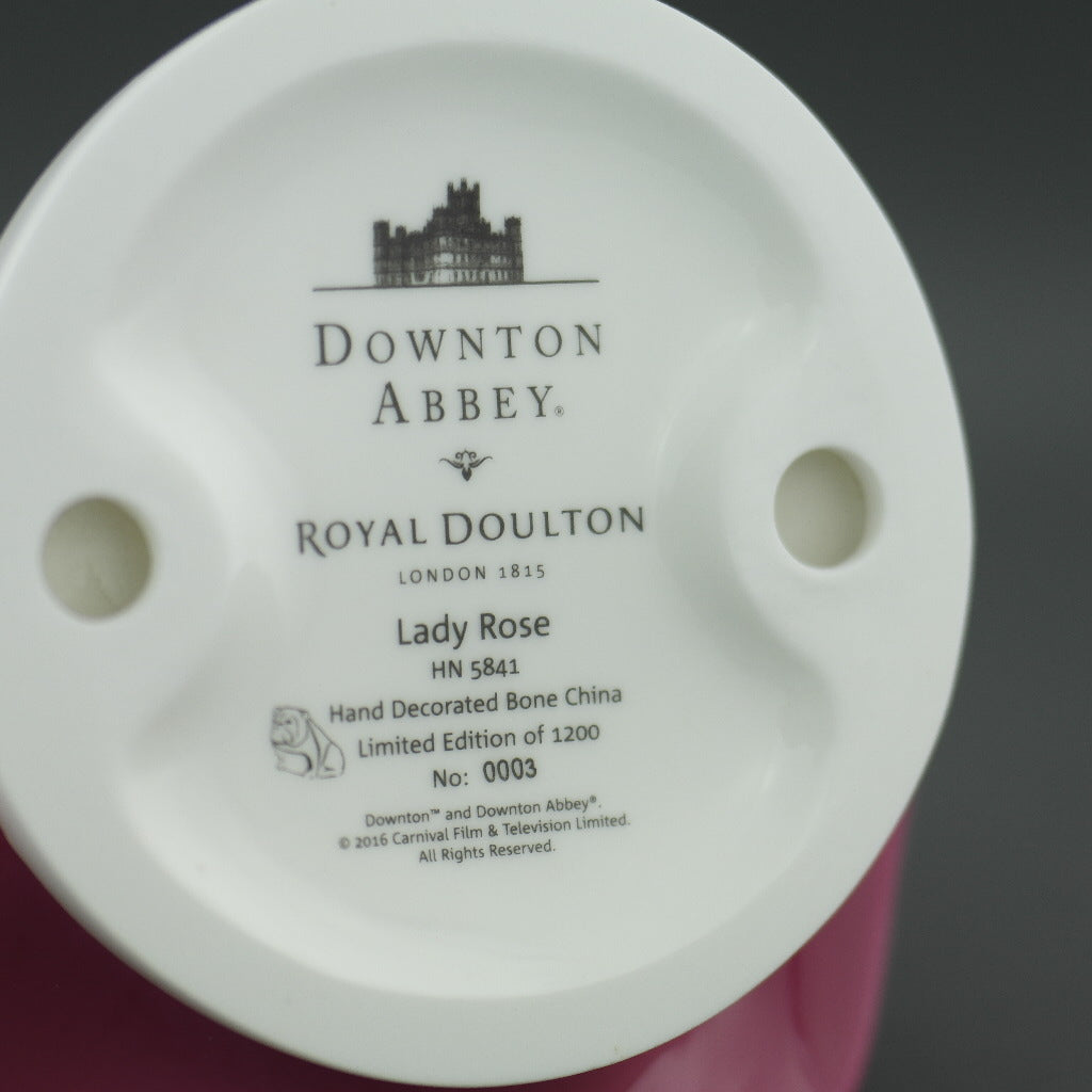 Downton Abbey Lady rosa figura de porcelana de hueso hecha a mano