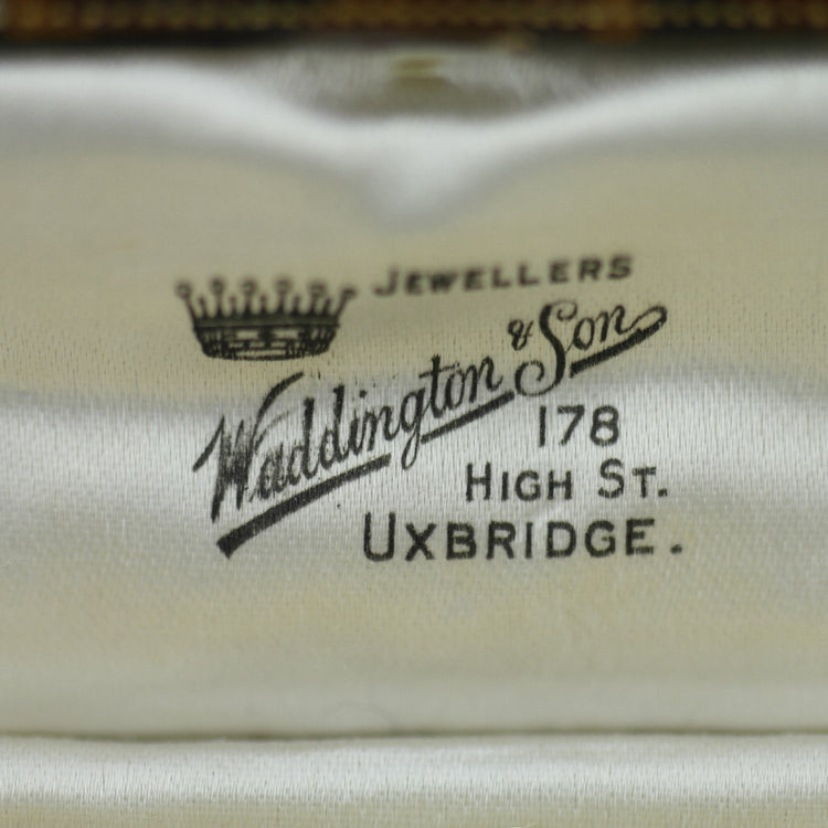 Antique cufflinks box British Empire Uxbridge Waddington and Son Jewellers