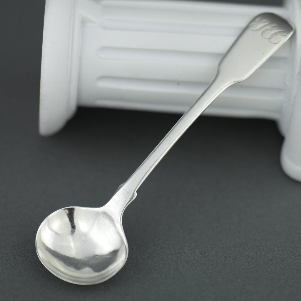 Antique 1826 sterling silver salt mustard spoon London JEC William Sumner I