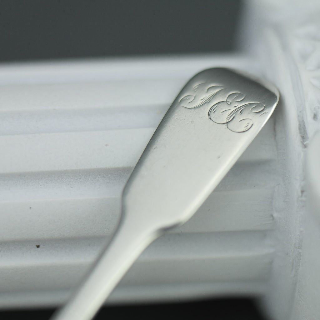 Antique 1826 sterling silver salt mustard spoon London JEC William Sumner I