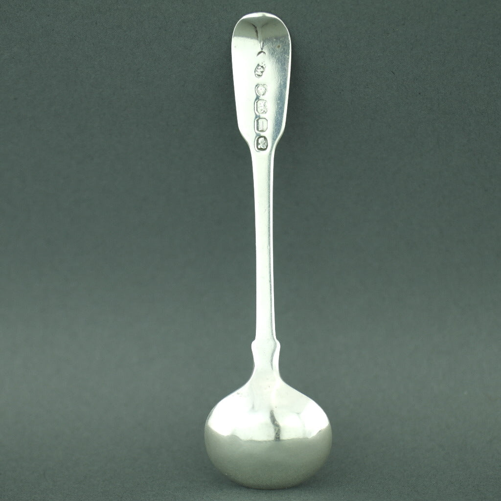Antique 1826 sterling silver salt mustard spoon London JEC William Sumner I