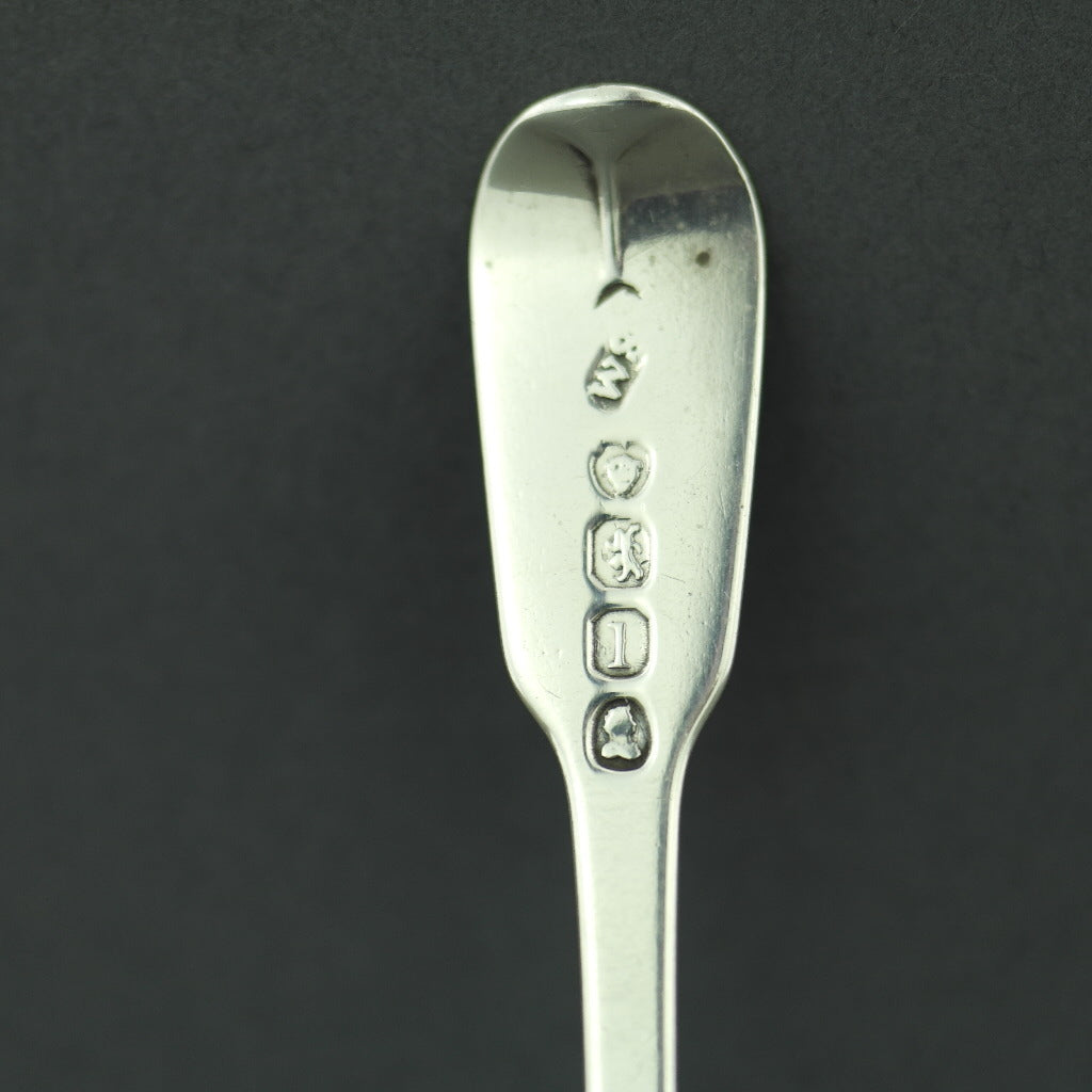 Antique 1826 sterling silver salt mustard spoon London JEC William Sumner I