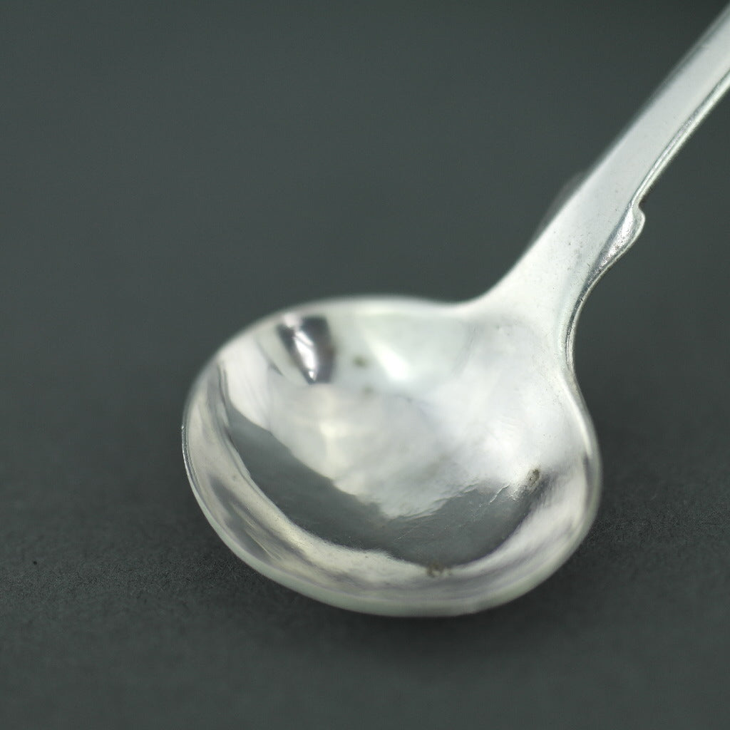 Antique 1826 sterling silver salt mustard spoon London JEC William Sumner I