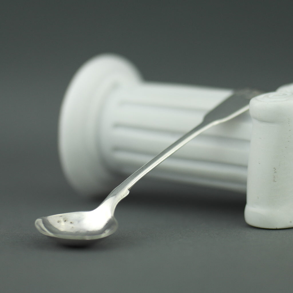 Antique 1826 sterling silver salt mustard spoon London JEC William Sumner I