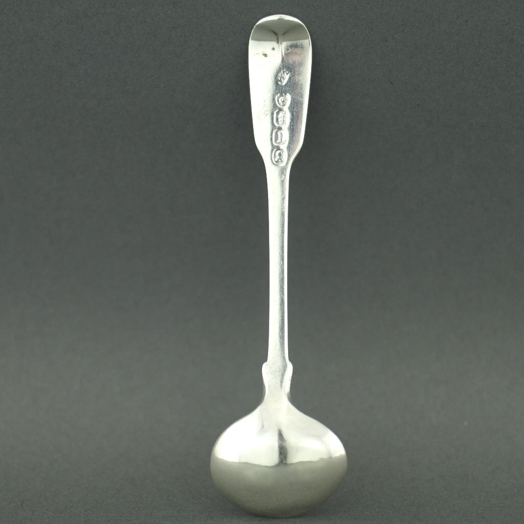 Antique 1826 sterling silver salt mustard spoon London JEC William Sumner I