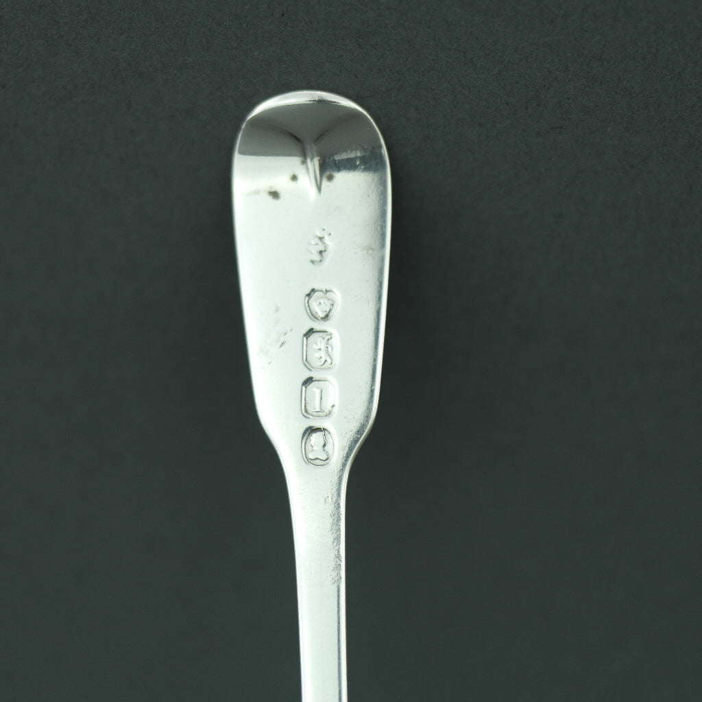 Antique 1826 sterling silver salt mustard spoon London JEC William Sumner I