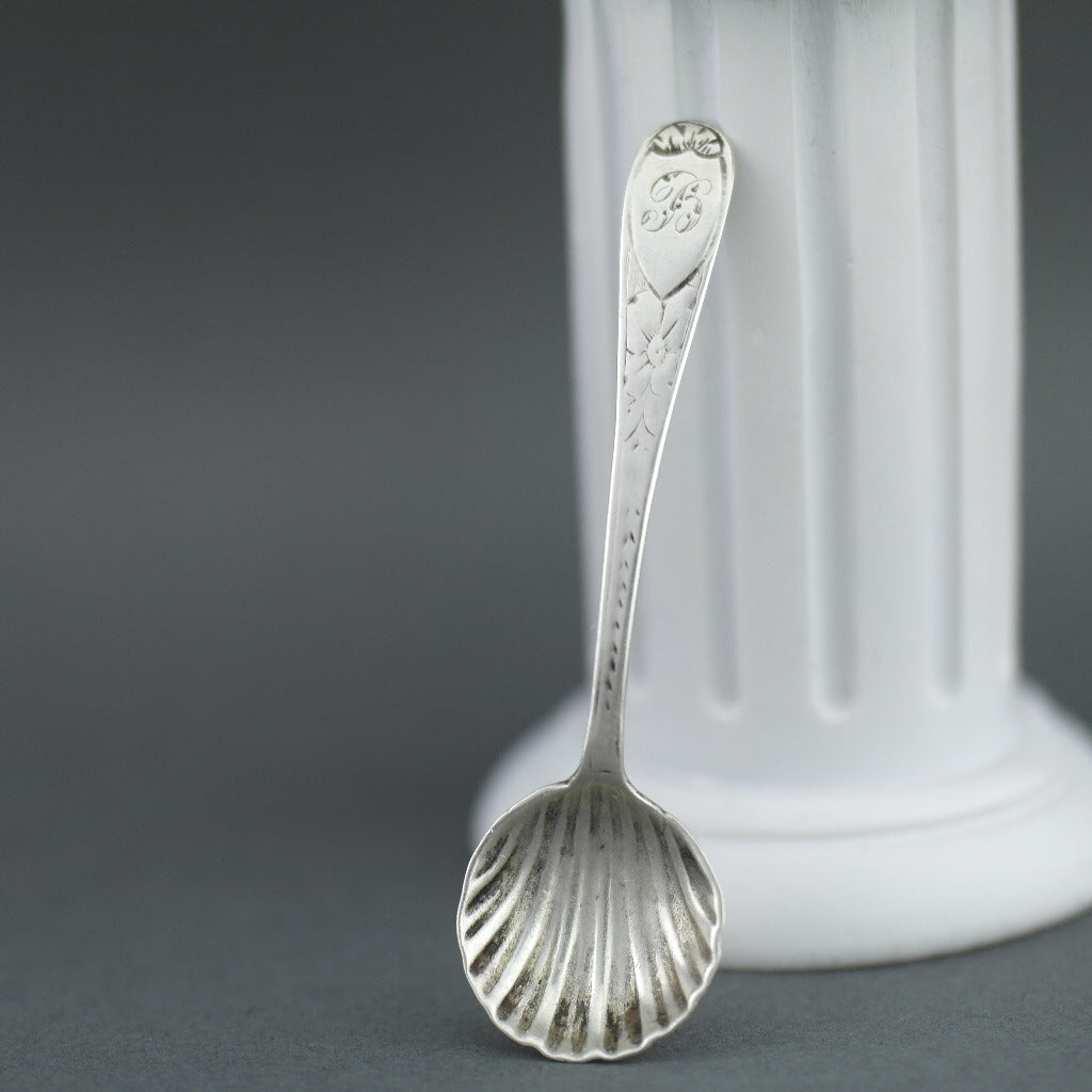 Antiker Salzlöffel aus Sterlingsilber von 1866, Birmingham Hilliard Thomason, 19. Jh