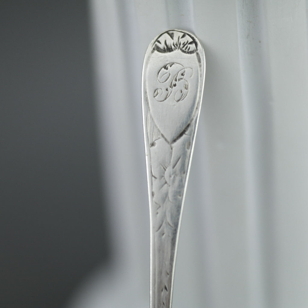 Antique 1866 sterling silver spoon salt Birmingham Hilliard Thomason 19thC