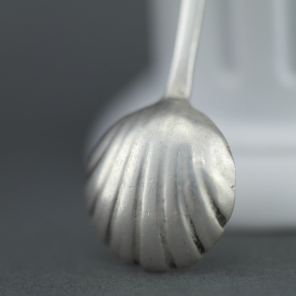 Antique 1866 sterling silver spoon salt Birmingham Hilliard Thomason 19thC