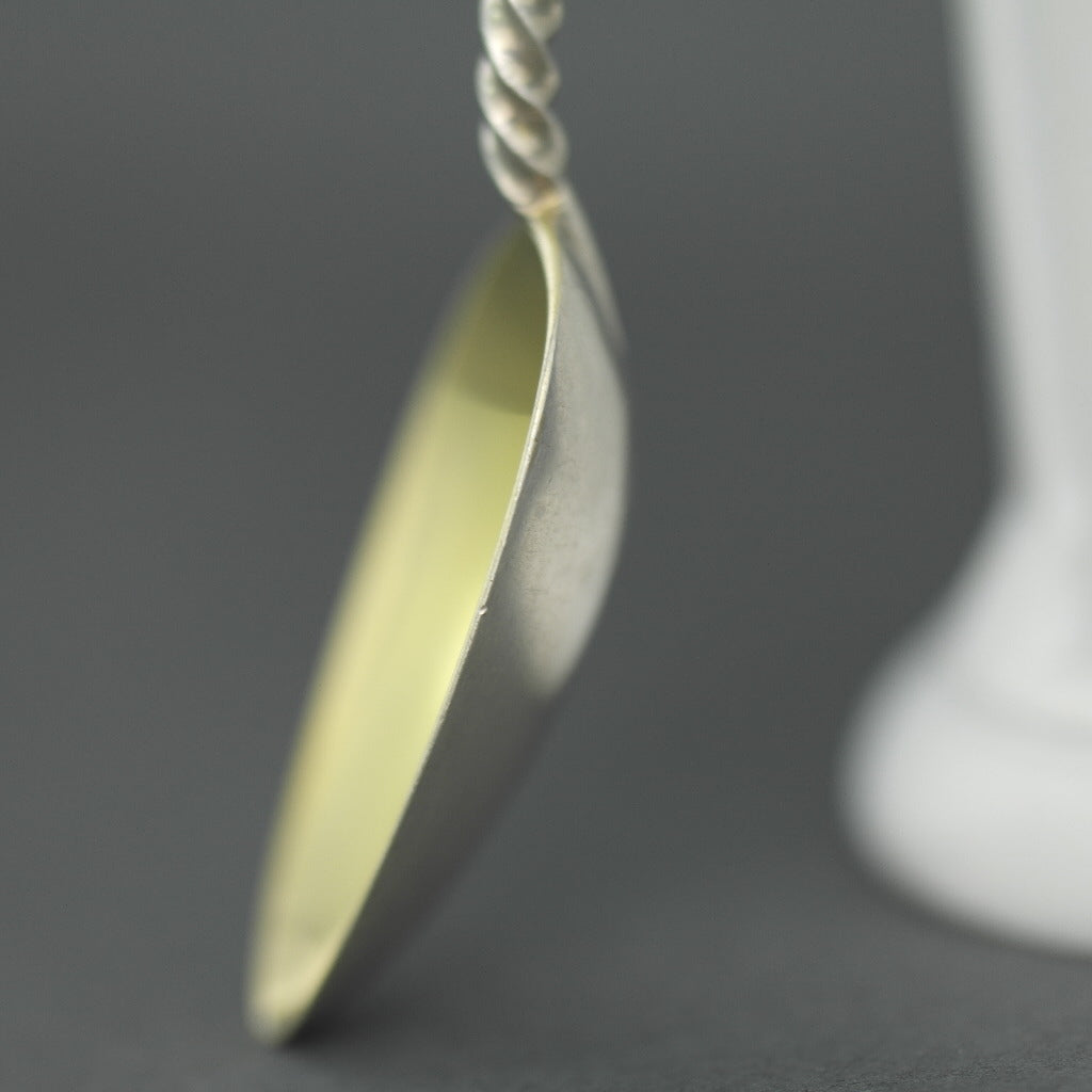 Antique 1880 sterling silver gold plated spoon with figurine by Frederick Elkington Birmingham