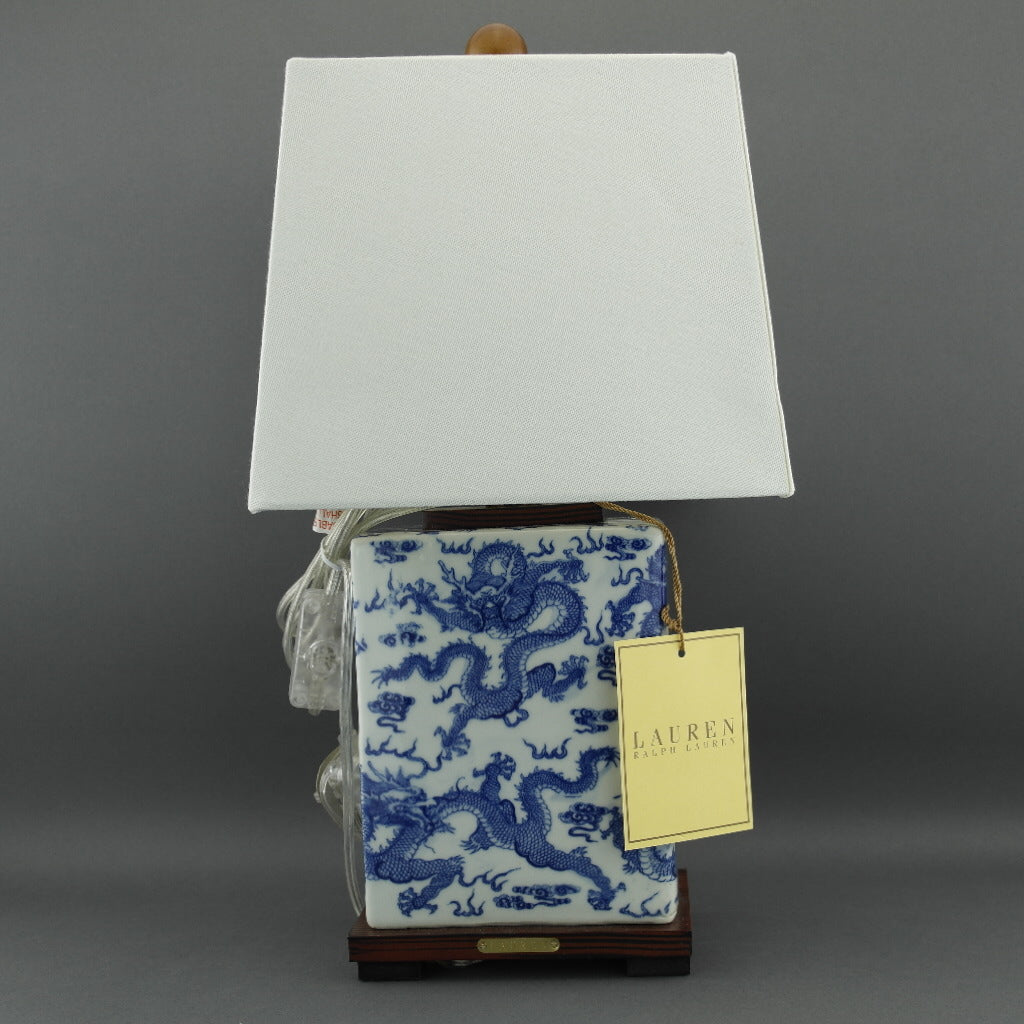 Ralph Lauren Chinese Porcelain Dragon Blue & White Meredith Table Lamp