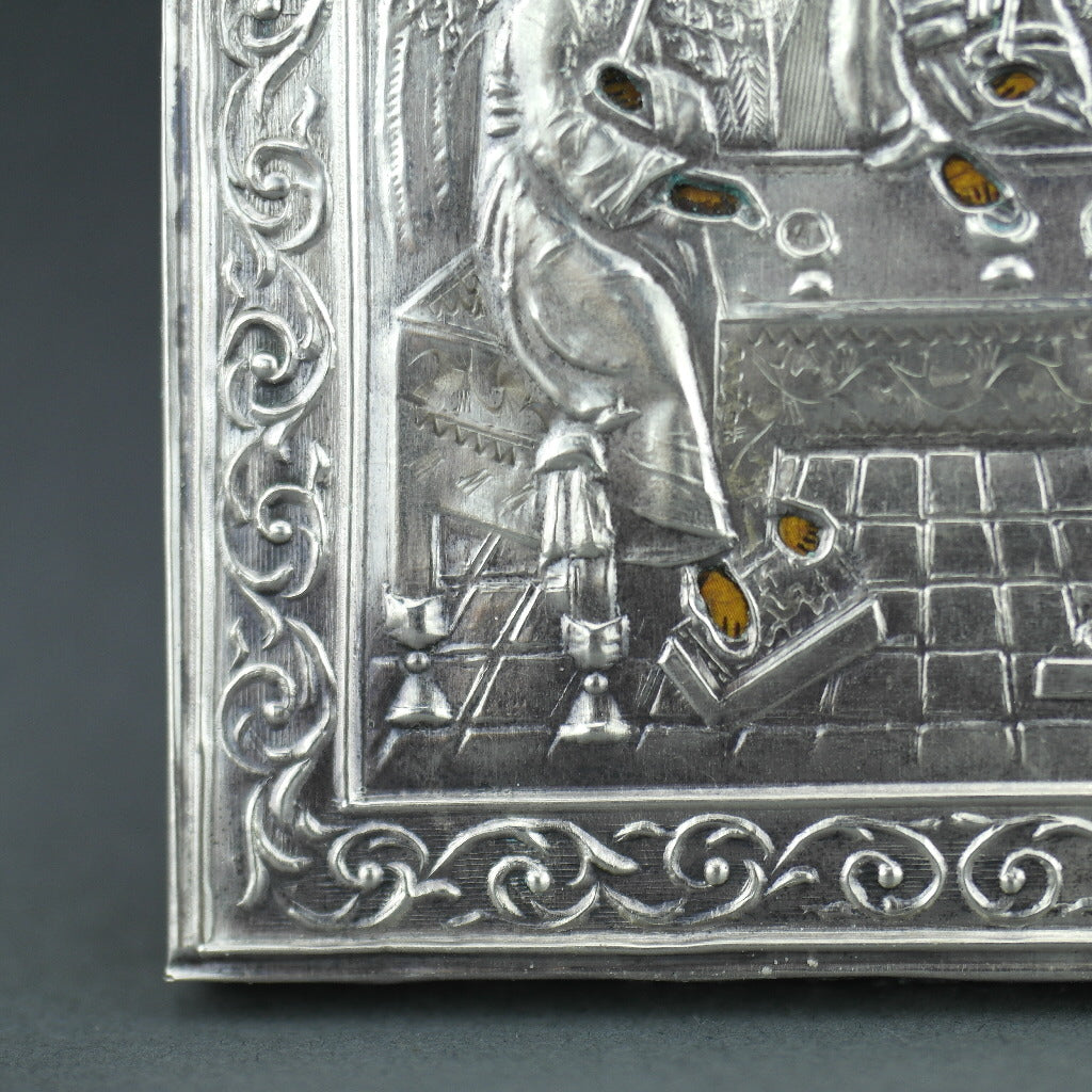Orthodox icon Saint Trinity silver 84 Russian - Vintage Reproduction