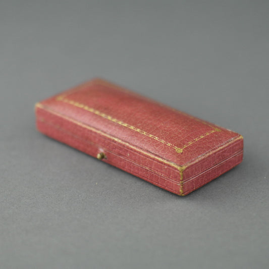 Caja roja antigua para gemelos Imperio Británico London Goldsmiths and Silversmiths Company Ltd
