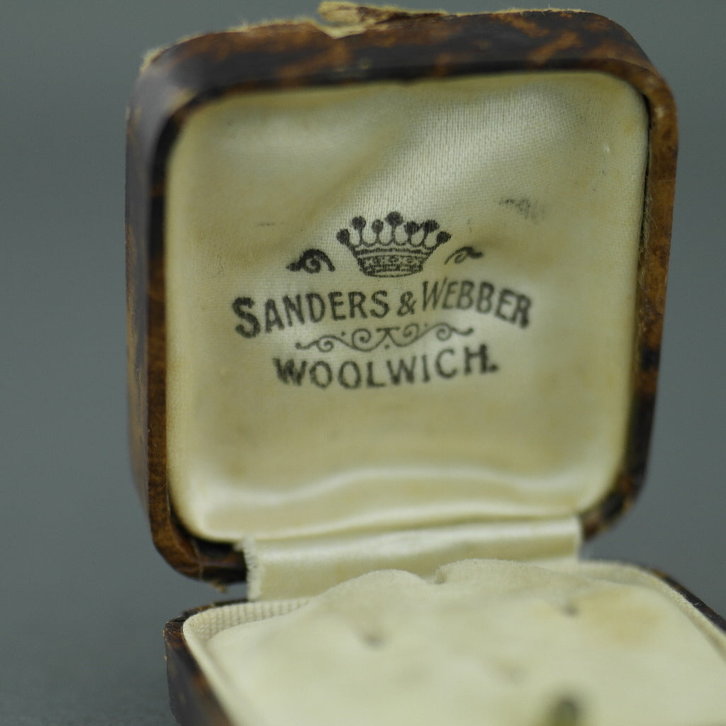 Caja antigua para tachuelas de vestir Imperio Británico Woolwich Sanders y Webber