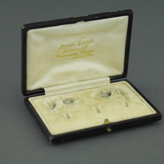 Antike Schachtel für Manschettenknöpfe und Ohrstecker von James Turner, Goldschmied, Cavendish, Zirkus Buxton 