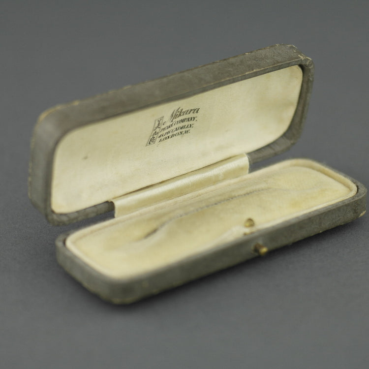 Antike Box für Anstecknadel, hergestellt im British Empire London für Mikara Pearl Company