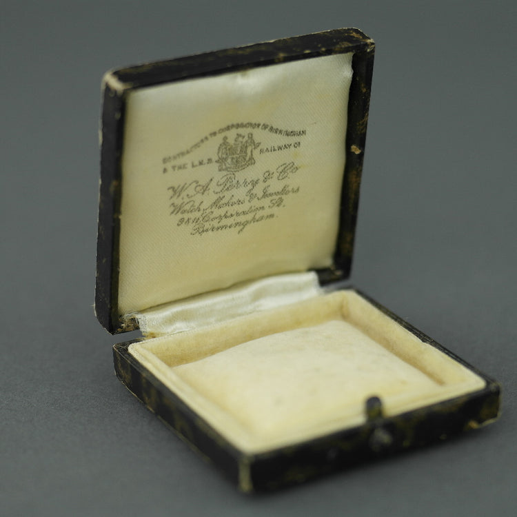 Antike Box für Brosche, Münze, Uhrenschmuck British Empire Birmingham WA Perry &amp; Co