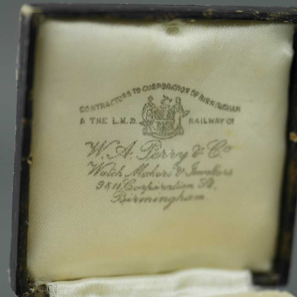 Antique box for brooch, coin, watch jewellery British Empire Birmingham W. A. Perry & Co