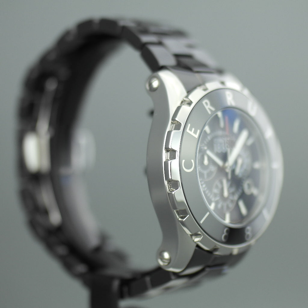 Cerruti 1881 Chronograph Armbanduhr aus schwarzer Keramik mit Armband