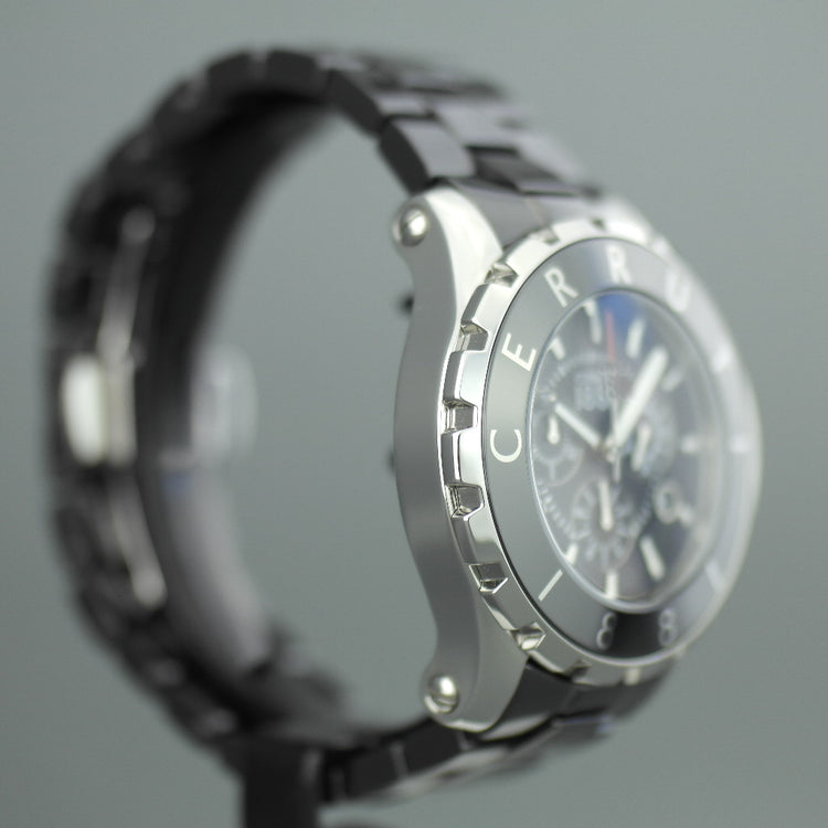 Cerruti 1881 Cronógrafo Reloj de pulsera de cerámica negro con brazalete