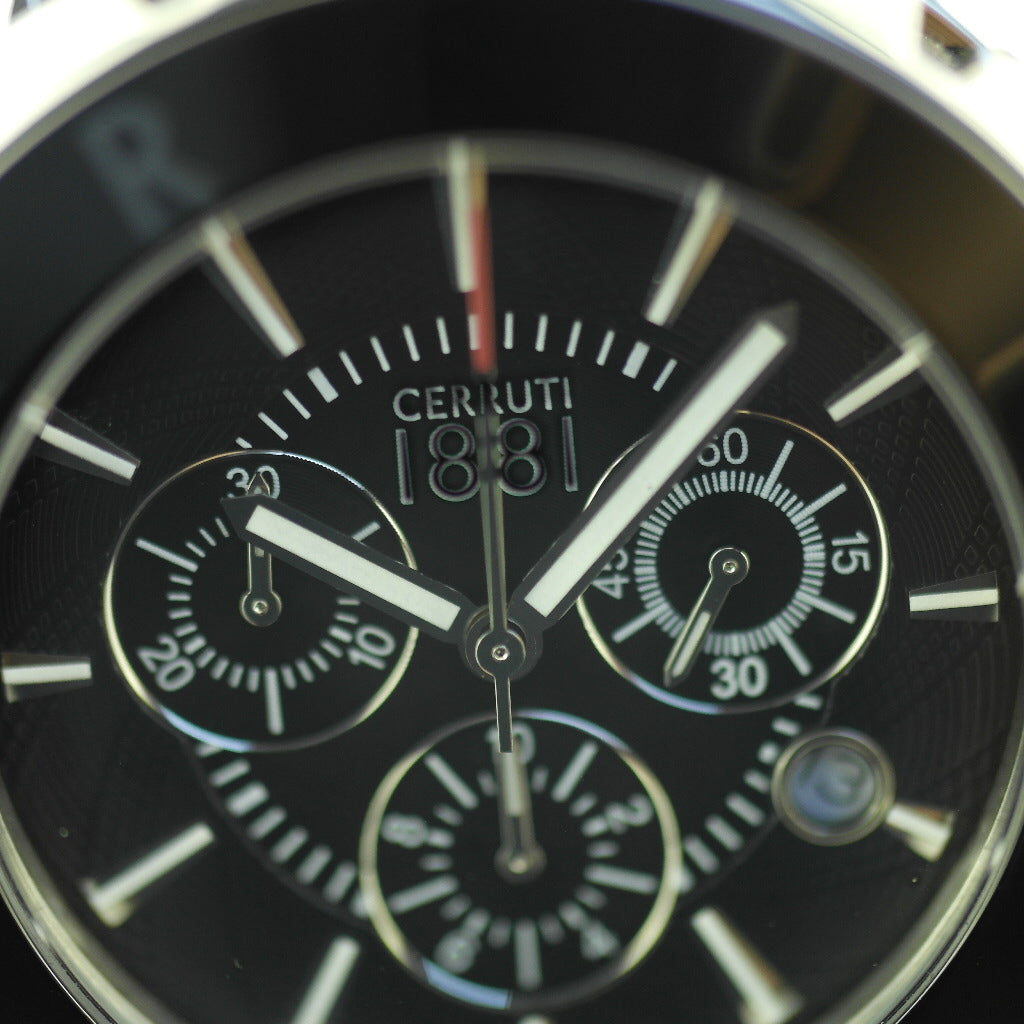 Cerruti 1881 Chronograph Armbanduhr aus schwarzer Keramik mit Armband