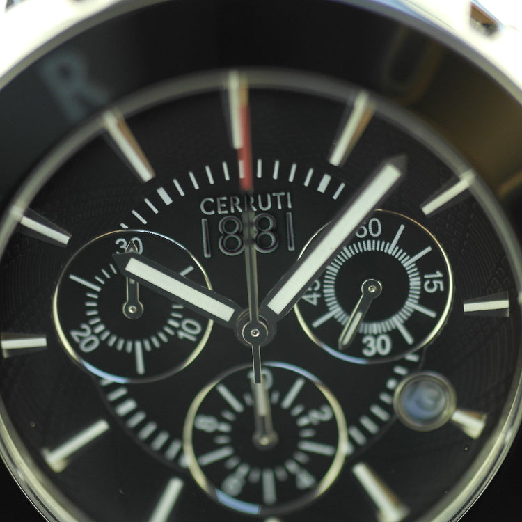 Cerruti 1881 Chronograph Black ceramic wrist watch with bracelet