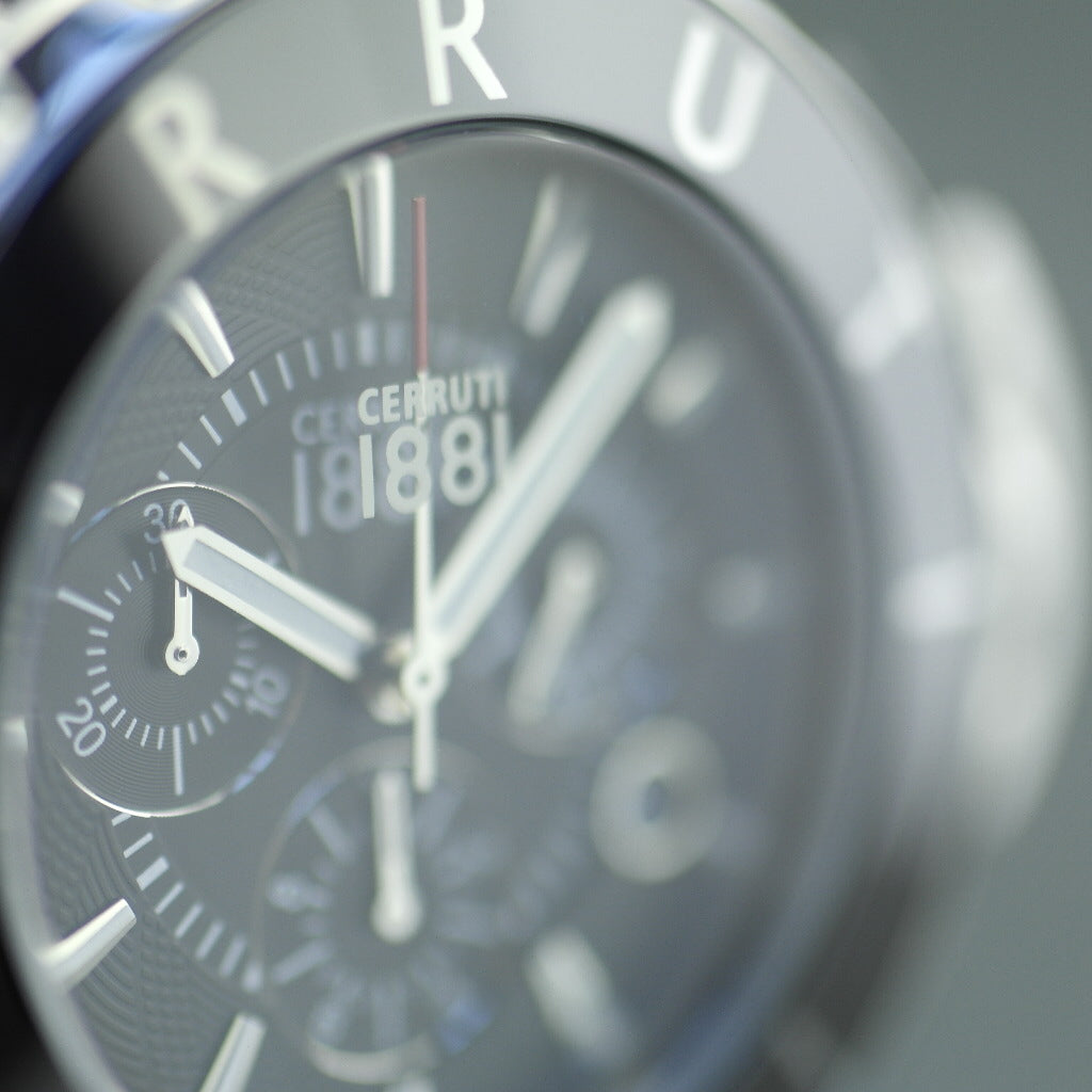 Cerruti 1881 Cronógrafo Reloj de pulsera de cerámica negro con brazalete