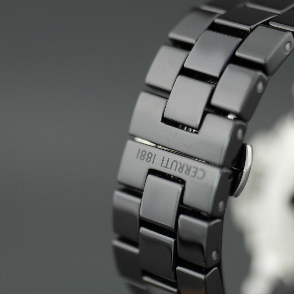 Cerruti 1881 Cronógrafo Reloj de pulsera de cerámica negro con brazalete