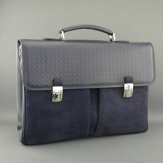 Billionaire Couture Genuine Leather Business Bag Royal Blue