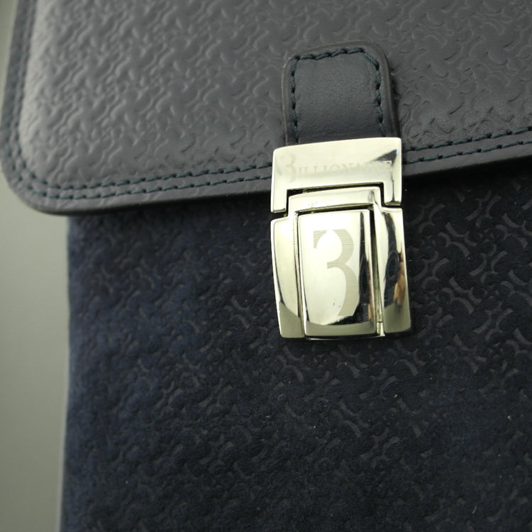 Billionaire Couture Business-Tasche aus echtem Leder, Königsblau